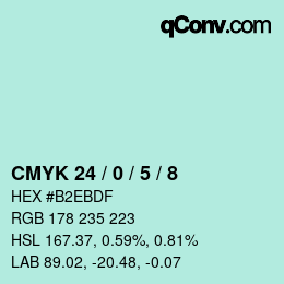 カラーコード: CMYK 24 / 0 / 5 / 8 | qconv.com