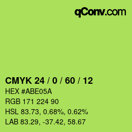 カラーコード: CMYK 24 / 0 / 60 / 12 | qconv.com