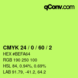 颜色代码: CMYK 24 / 0 / 60 / 2 | qconv.com