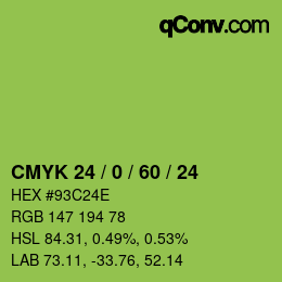 Color code: CMYK 24 / 0 / 60 / 24 | qconv.com