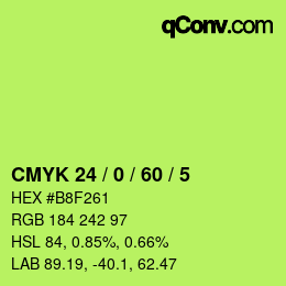 Color code: CMYK 24 / 0 / 60 / 5 | qconv.com