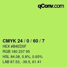 颜色代码: CMYK 24 / 0 / 60 / 7 | qconv.com