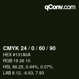Color code: CMYK 24 / 0 / 60 / 90 | qconv.com