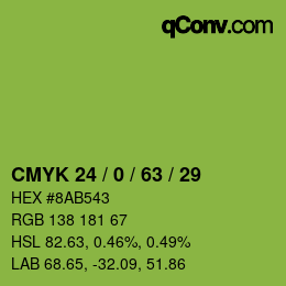 Código de color: CMYK 24 / 0 / 63 / 29 | qconv.com