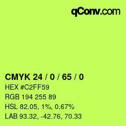 Color code: CMYK 24 / 0 / 65 / 0 | qconv.com