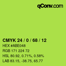 Color code: CMYK 24 / 0 / 68 / 12 | qconv.com