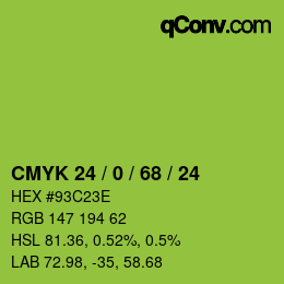 Color code: CMYK 24 / 0 / 68 / 24 | qconv.com