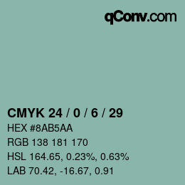 Color code: CMYK 24 / 0 / 6 / 29 | qconv.com