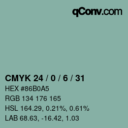 Color code: CMYK 24 / 0 / 6 / 31 | qconv.com