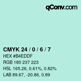 カラーコード: CMYK 24 / 0 / 6 / 7 | qconv.com