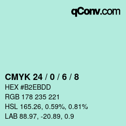 カラーコード: CMYK 24 / 0 / 6 / 8 | qconv.com