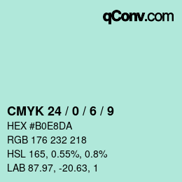 Color code: CMYK 24 / 0 / 6 / 9 | qconv.com