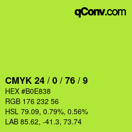 Código de color: CMYK 24 / 0 / 76 / 9 | qconv.com