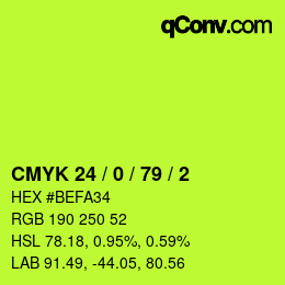 颜色代码: CMYK 24 / 0 / 79 / 2 | qconv.com