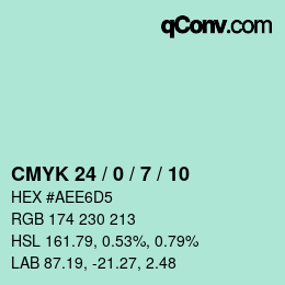 カラーコード: CMYK 24 / 0 / 7 / 10 | qconv.com
