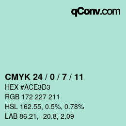 Color code: CMYK 24 / 0 / 7 / 11 | qconv.com