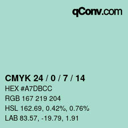 カラーコード: CMYK 24 / 0 / 7 / 14 | qconv.com
