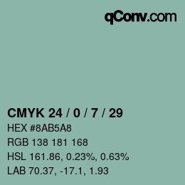 Color code: CMYK 24 / 0 / 7 / 29 | qconv.com