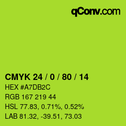 Color code: CMYK 24 / 0 / 80 / 14 | qconv.com