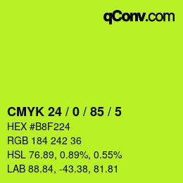 Código de color: CMYK 24 / 0 / 85 / 5 | qconv.com