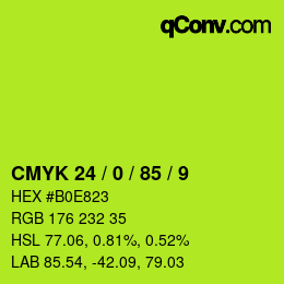 Color code: CMYK 24 / 0 / 85 / 9 | qconv.com