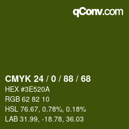 Color code: CMYK 24 / 0 / 88 / 68 | qconv.com