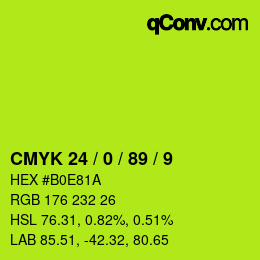 Color code: CMYK 24 / 0 / 89 / 9 | qconv.com