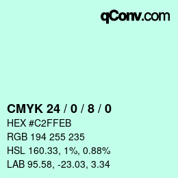 Color code: CMYK 24 / 0 / 8 / 0 | qconv.com