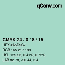 Farbcode: CMYK 24 / 0 / 8 / 15 | qconv.com
