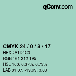 Color code: CMYK 24 / 0 / 8 / 17 | qconv.com