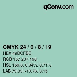 Color code: CMYK 24 / 0 / 8 / 19 | qconv.com