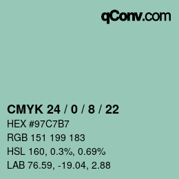 Color code: CMYK 24 / 0 / 8 / 22 | qconv.com