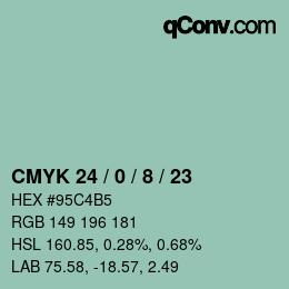 カラーコード: CMYK 24 / 0 / 8 / 23 | qconv.com