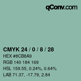 カラーコード: CMYK 24 / 0 / 8 / 28 | qconv.com