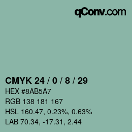 颜色代码: CMYK 24 / 0 / 8 / 29 | qconv.com