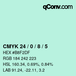 Color code: CMYK 24 / 0 / 8 / 5 | qconv.com