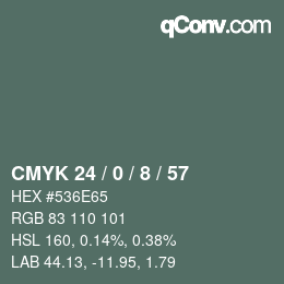 Color code: CMYK 24 / 0 / 8 / 57 | qconv.com