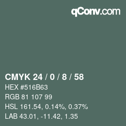 Color code: CMYK 24 / 0 / 8 / 58 | qconv.com