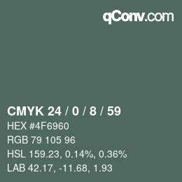 Color code: CMYK 24 / 0 / 8 / 59 | qconv.com