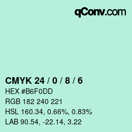 Farbcode: CMYK 24 / 0 / 8 / 6 | qconv.com