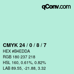 カラーコード: CMYK 24 / 0 / 8 / 7 | qconv.com