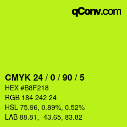 Color code: CMYK 24 / 0 / 90 / 5 | qconv.com