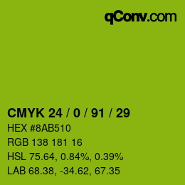 Color code: CMYK 24 / 0 / 91 / 29 | qconv.com