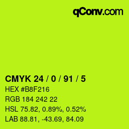 Color code: CMYK 24 / 0 / 91 / 5 | qconv.com