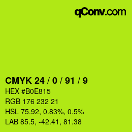 Color code: CMYK 24 / 0 / 91 / 9 | qconv.com