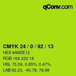 Color code: CMYK 24 / 0 / 92 / 13 | qconv.com