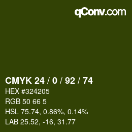 颜色代码: CMYK 24 / 0 / 92 / 74 | qconv.com