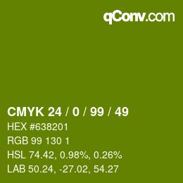 Color code: CMYK 24 / 0 / 99 / 49 | qconv.com