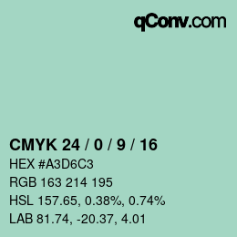 Color code: CMYK 24 / 0 / 9 / 16 | qconv.com