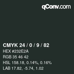 Color code: CMYK 24 / 0 / 9 / 82 | qconv.com